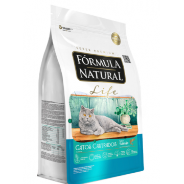 Ração Fórmula Natural Life para Gatos Adultos Castrados Sabor Salmão - 1kg/7kg